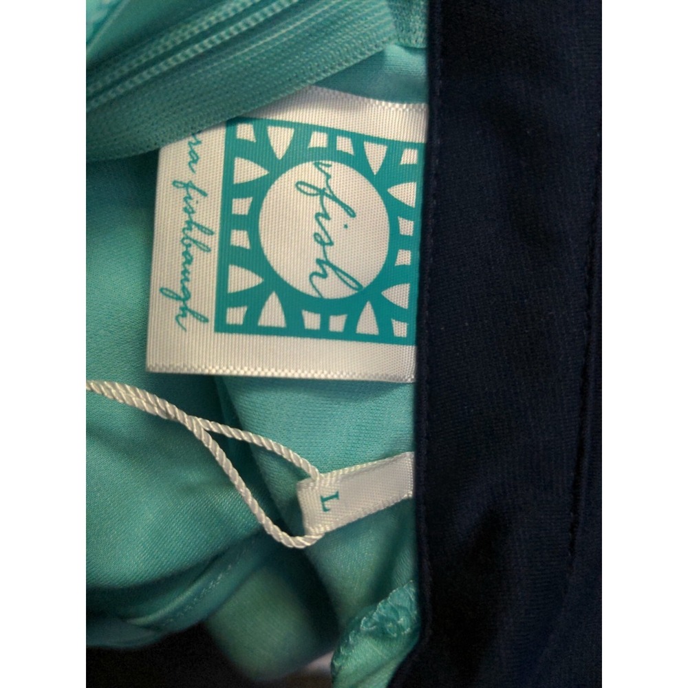 Vera Fishbaugh Sleeveless Teal Blue Dress Women's Large Casual A Line Pockets - Picture 7 of 7
